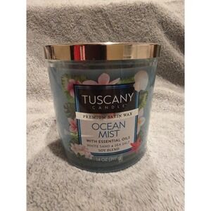 Tuscany Candle 14 oz. OCEAN MIST, WILD HONEYSUCKLE, PINEAPPLE GINGER Candle‎ New